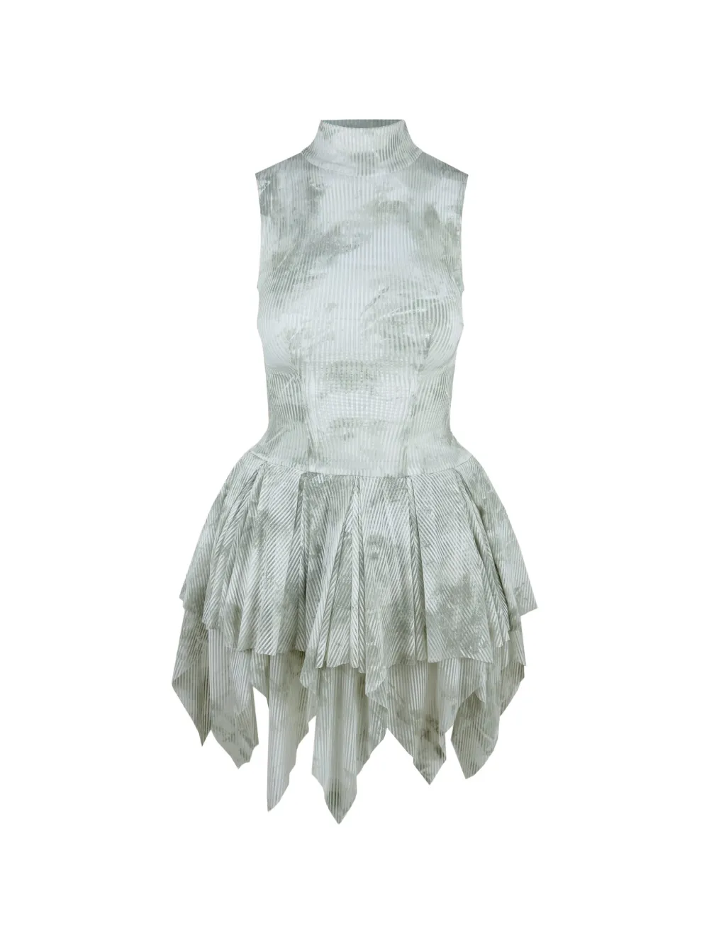 Contessa Mills Bella hand-painted handkerchief-hem dress - Verde
