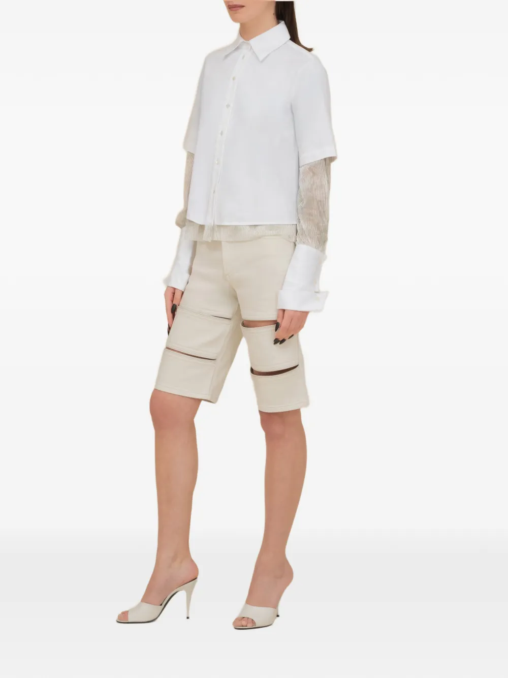 Contessa Mills Aradia blouse met gelaagde mouwen Wit
