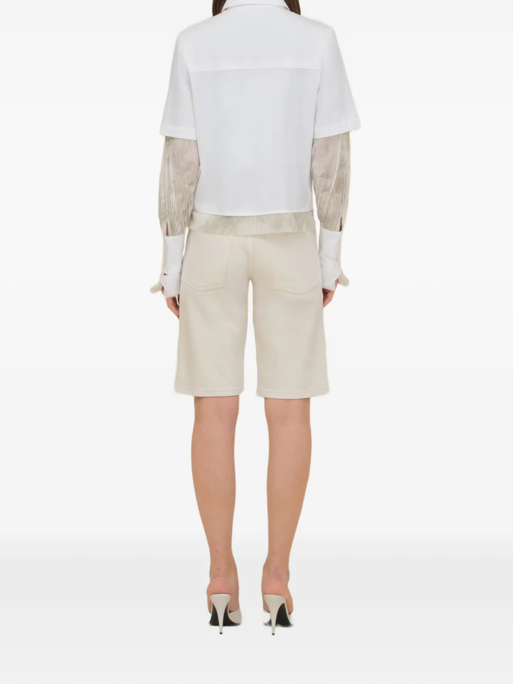 Contessa Mills Aradia blouse met gelaagde mouwen Wit