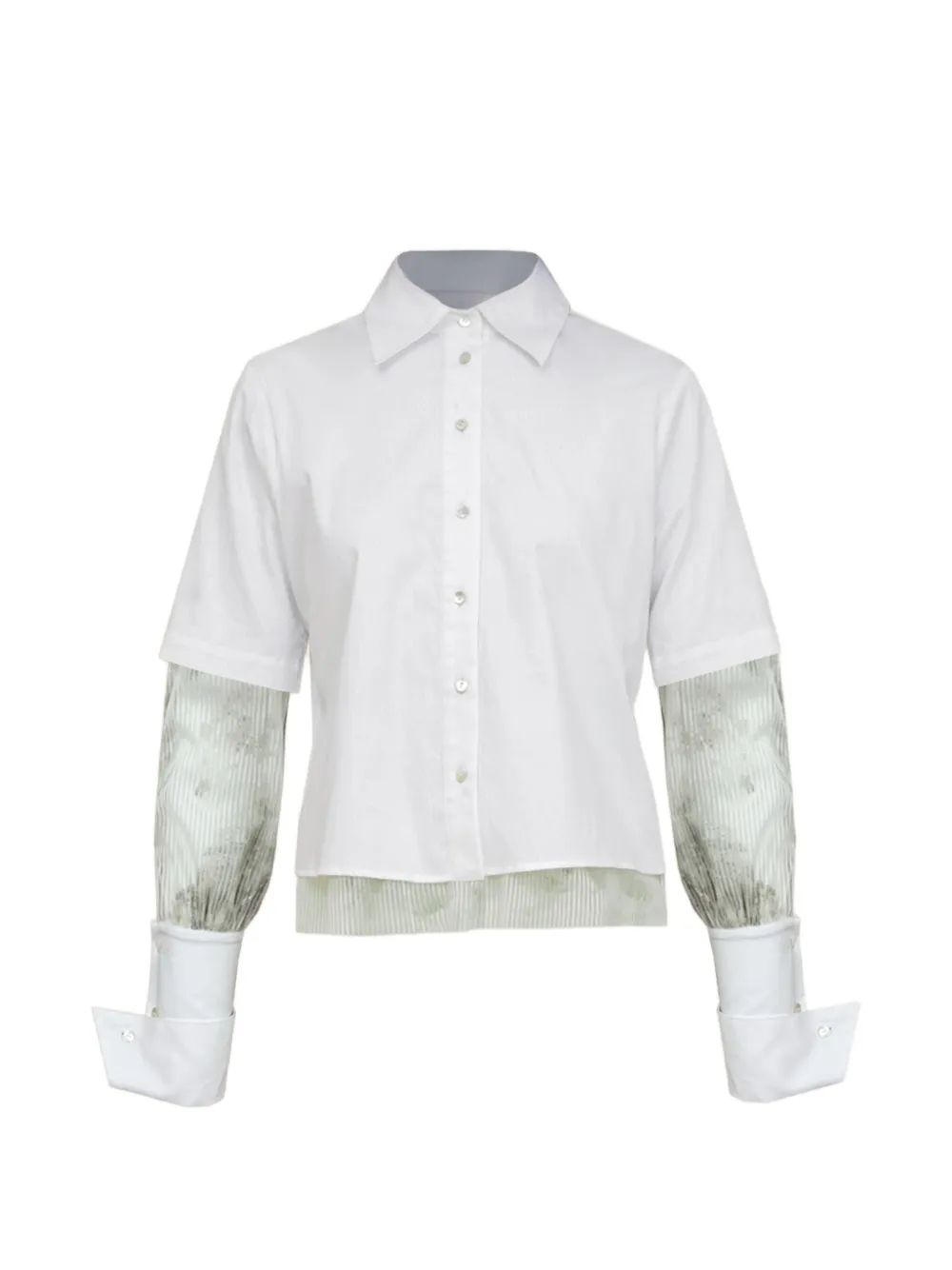 Contessa Mills Aradia layered-sleeve shirt - White