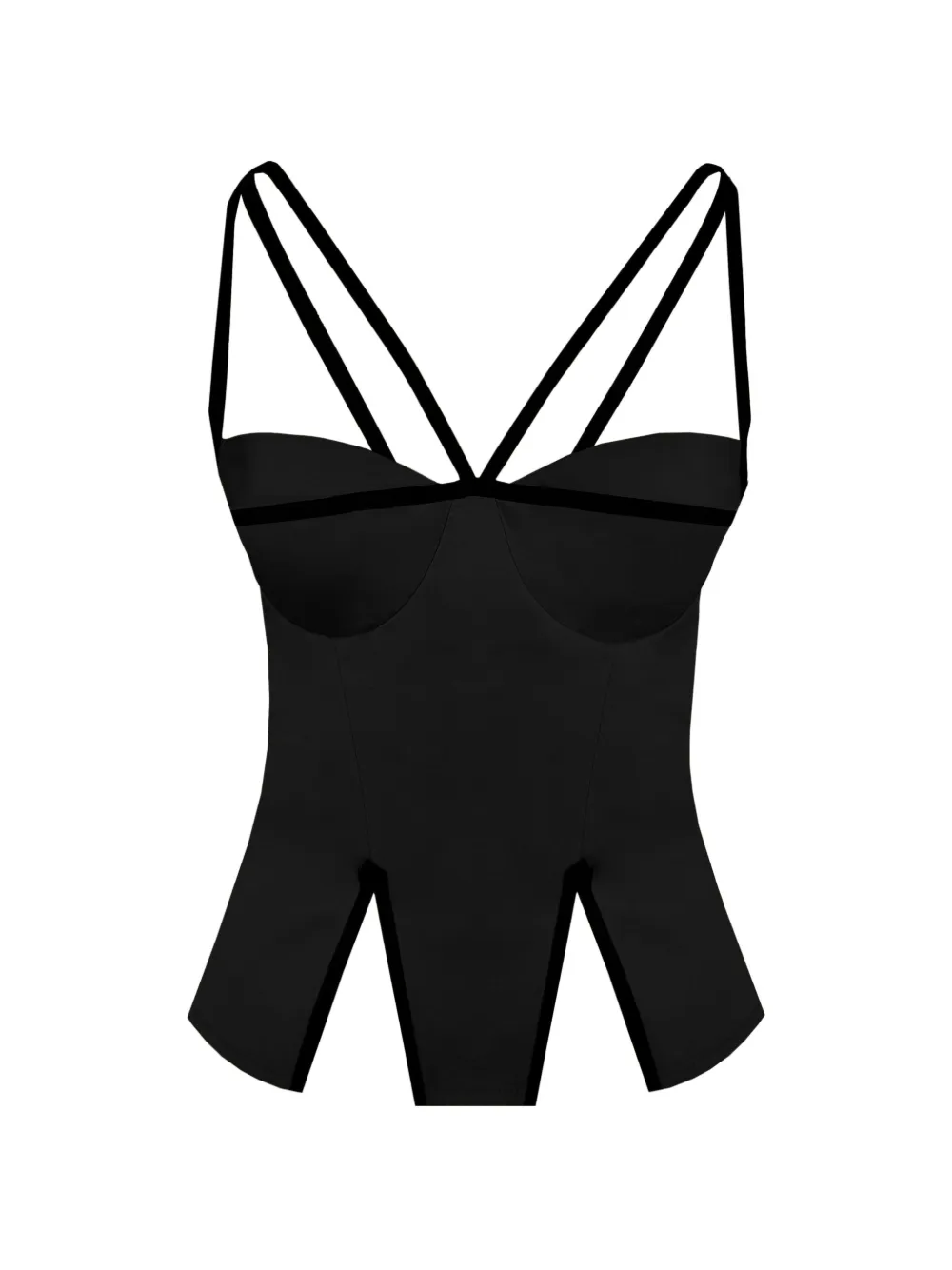 Contessa Mills Madeleine corset-style top - Nero