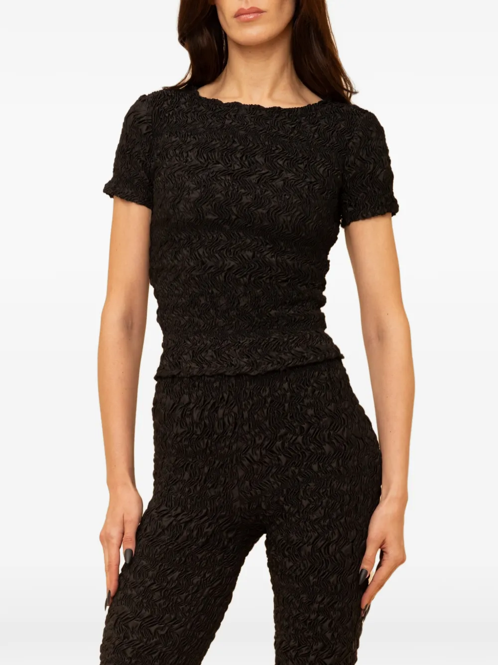 Contessa Mills Blair smocked T-shirt - Nero