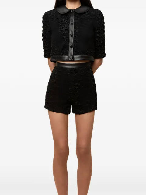 Contessa Mills Blair leather-trim shorts
