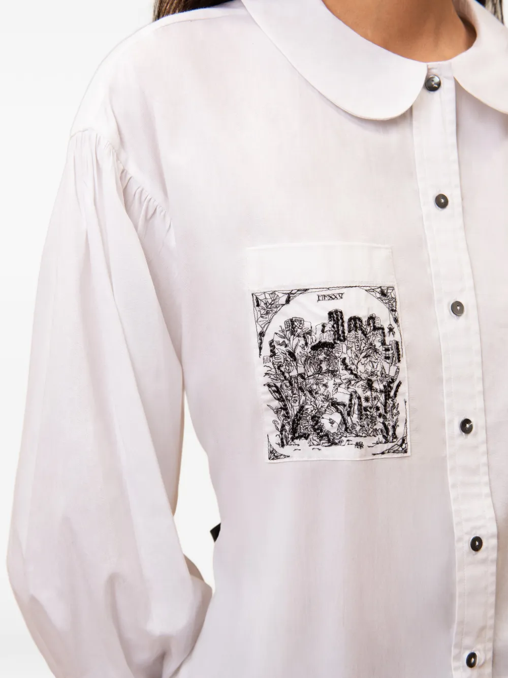 Contessa Mills Tarot blouse met grafische print Wit