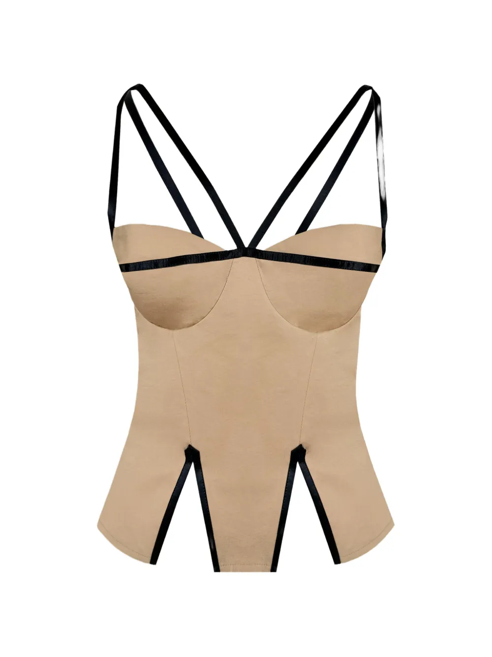Contessa Mills Madeleine contrast-trim top - Toni neutri