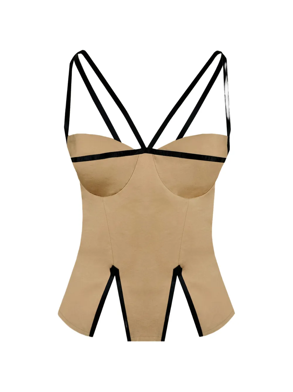 Contessa Mills Madeleine contrast-trim top - Nude