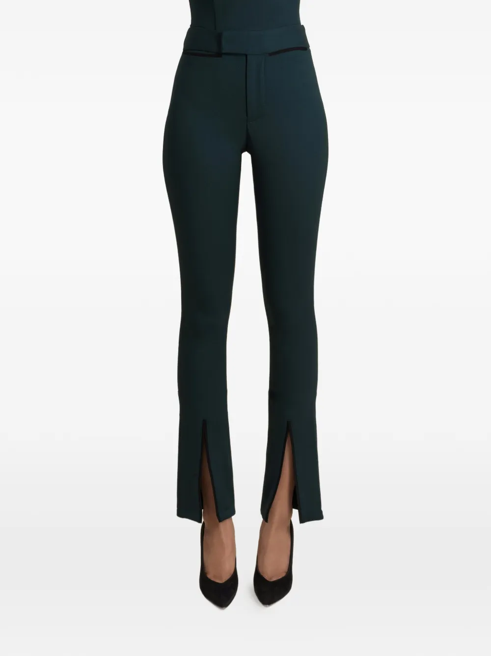 Contessa Mills Helix slit-hem trousers - Verde