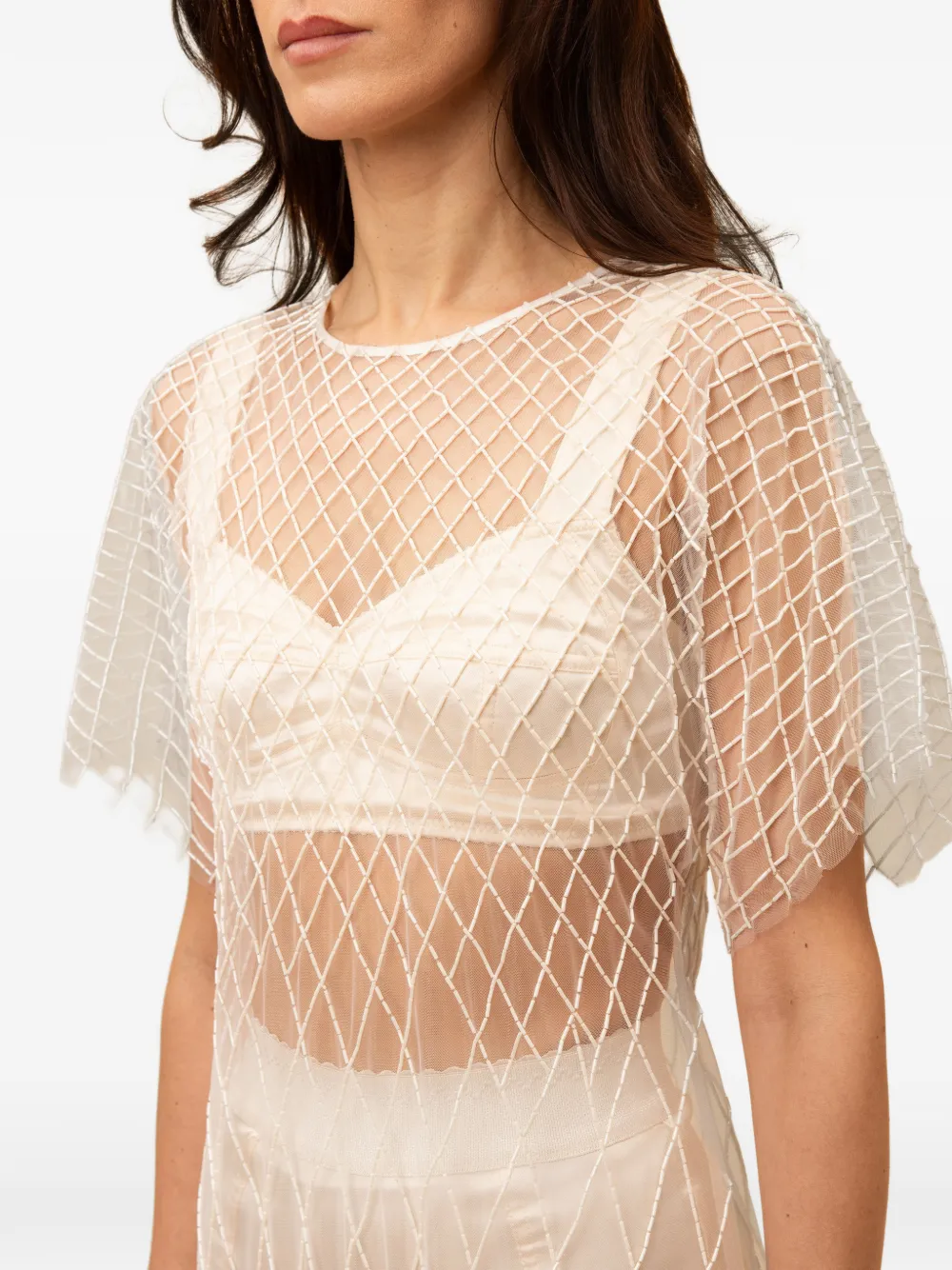 Contessa Mills Wraith midi-jurk Wit