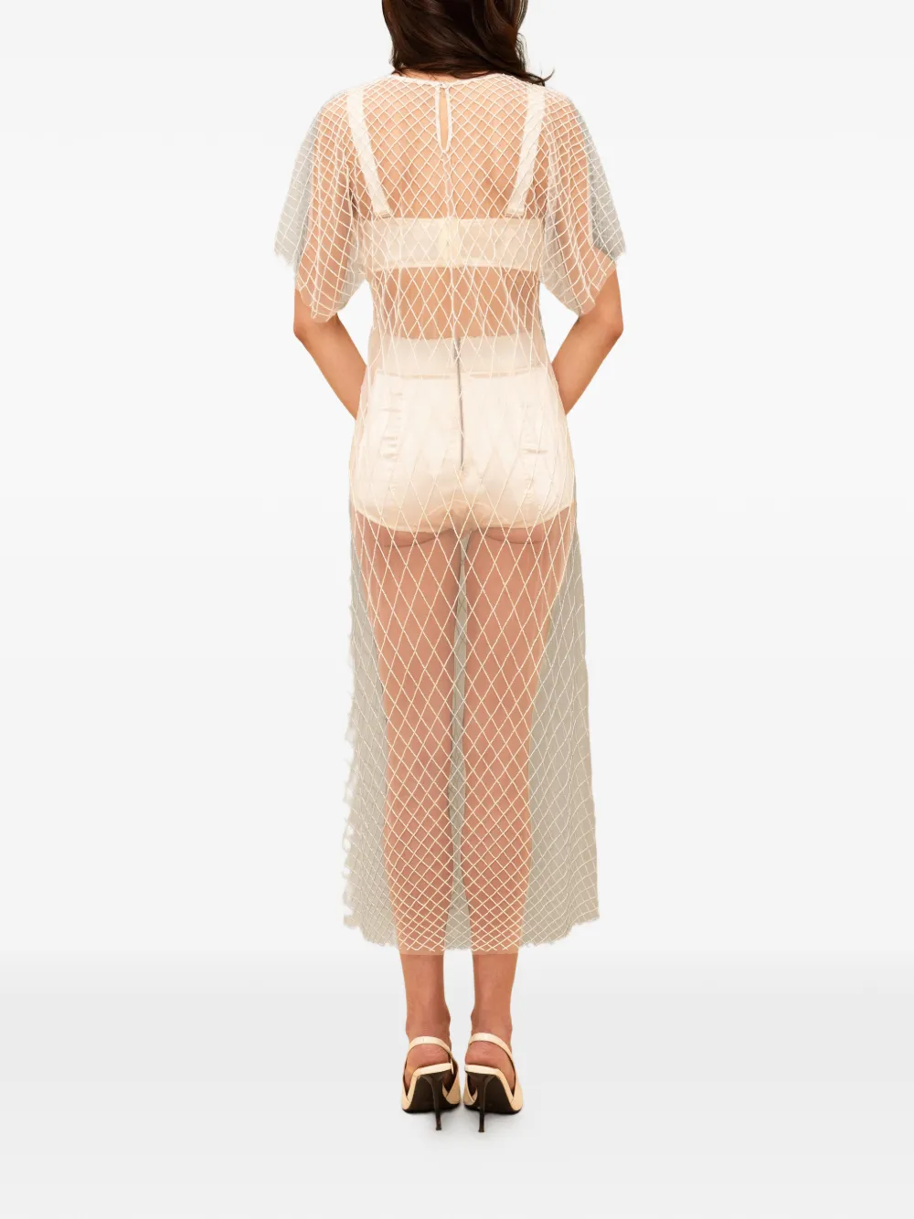 Contessa Mills Wraith midi-jurk Wit