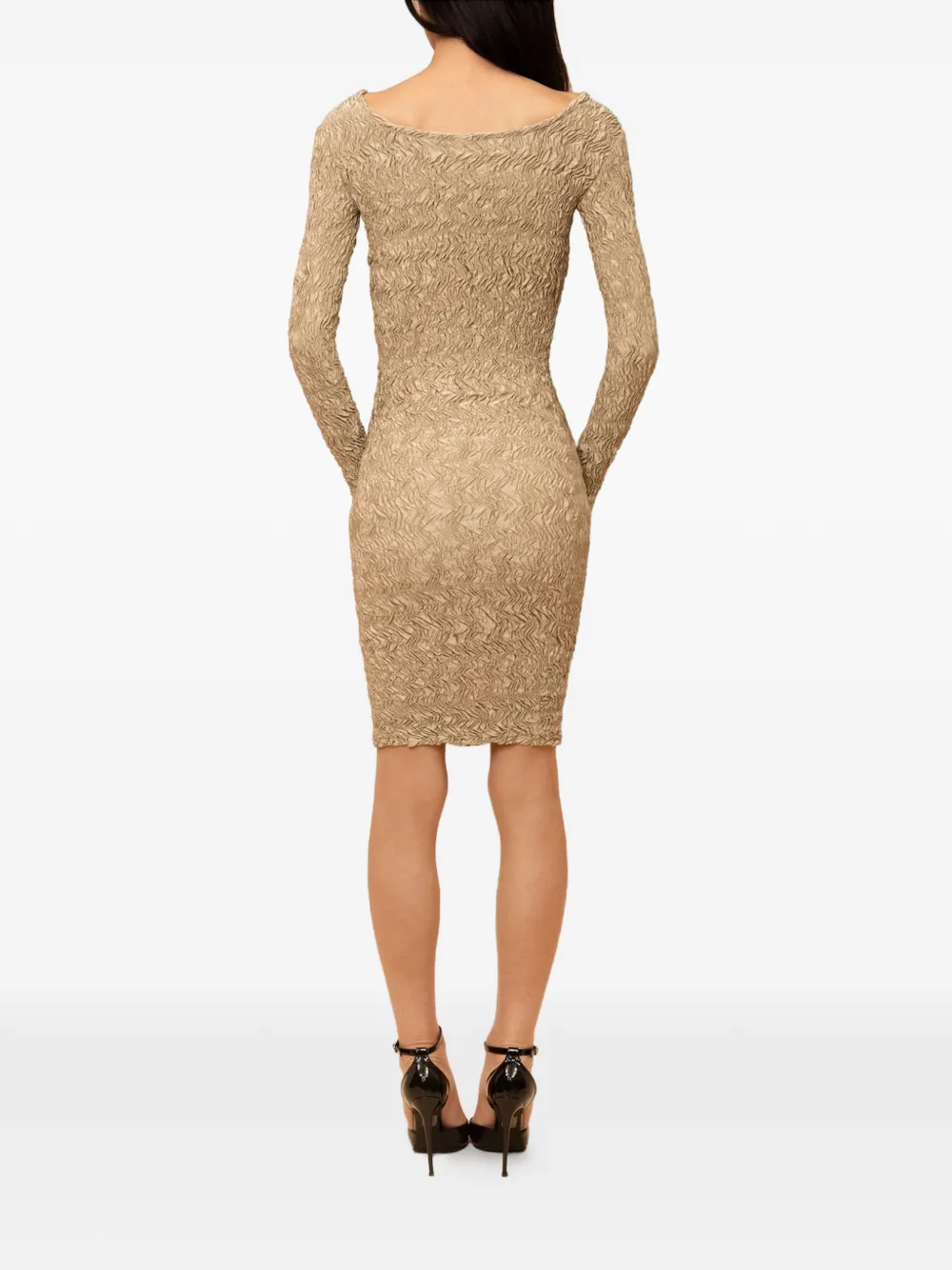 Contessa Mills Blair midi-jurk met gekreukt effect Beige