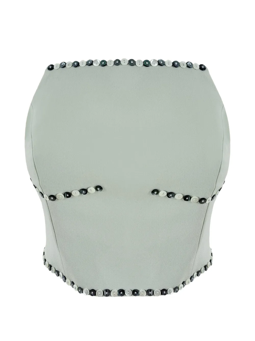 Contessa Mills Benjamin button-embellished bustier top - Verde