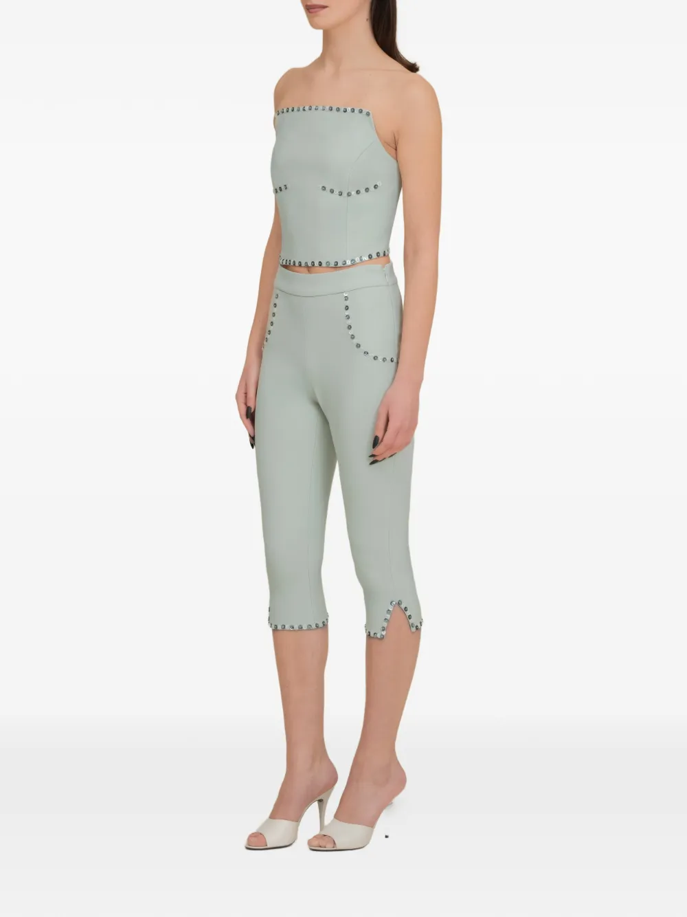 Contessa Mills Benjamin bustier verfraaid met knopen Groen