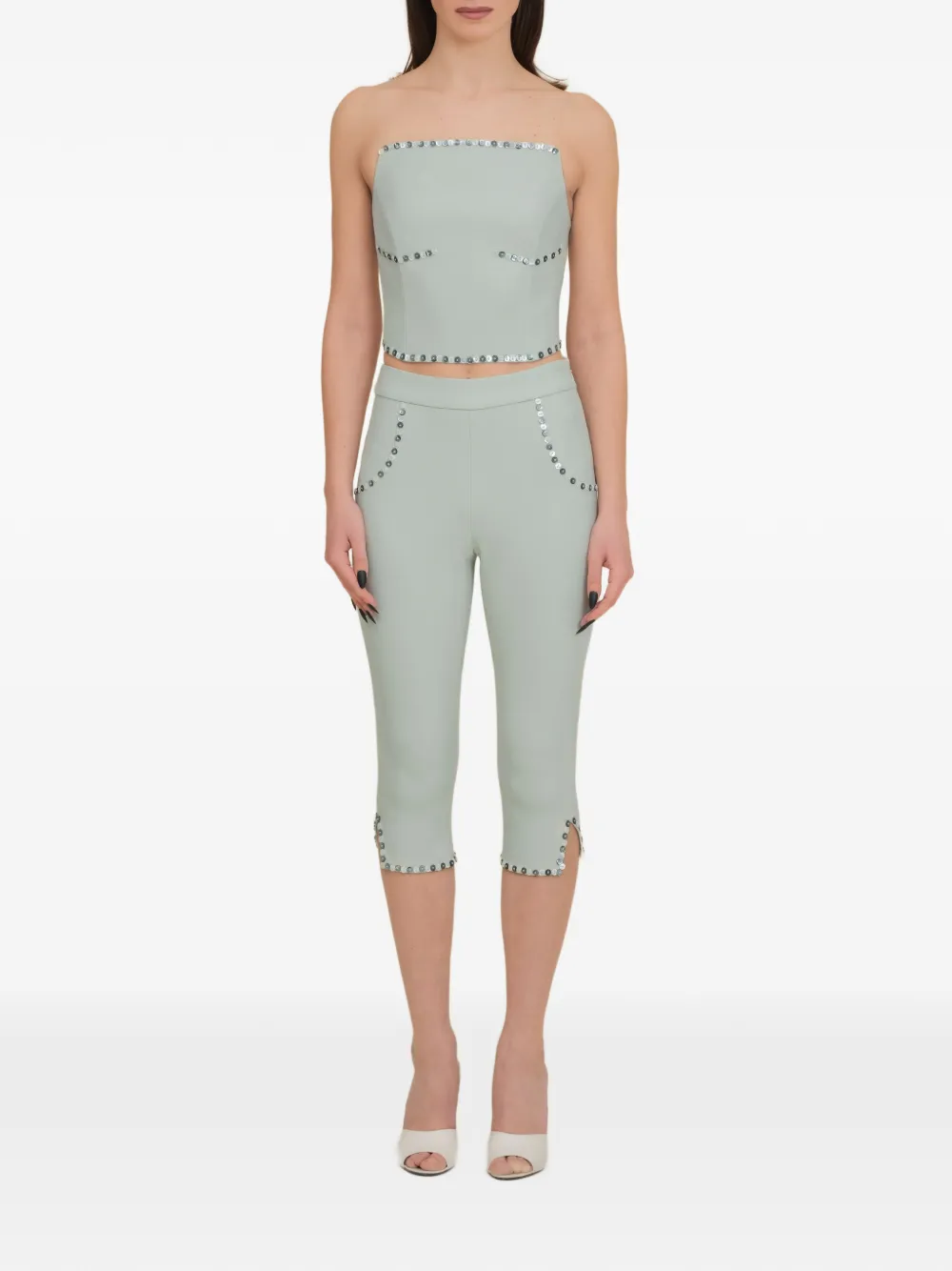 Contessa Mills Benjamin bustier verfraaid met knopen Groen