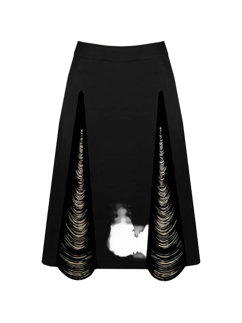 Contessa Mills Madeleine fringe-detail skirt - Nero