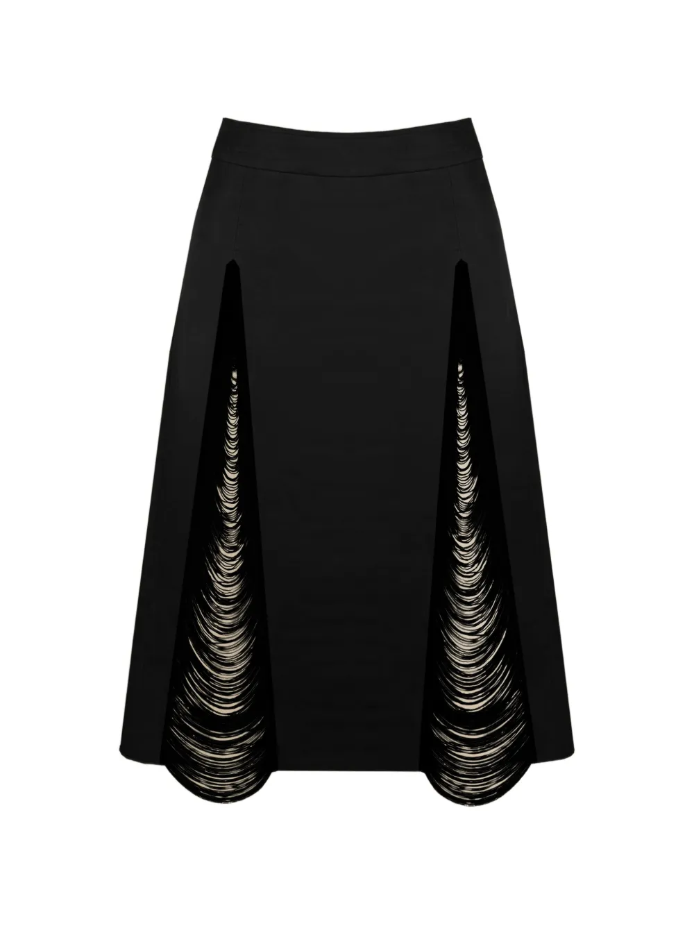 Contessa Mills Madeleine fringe-detail skirt - Nero