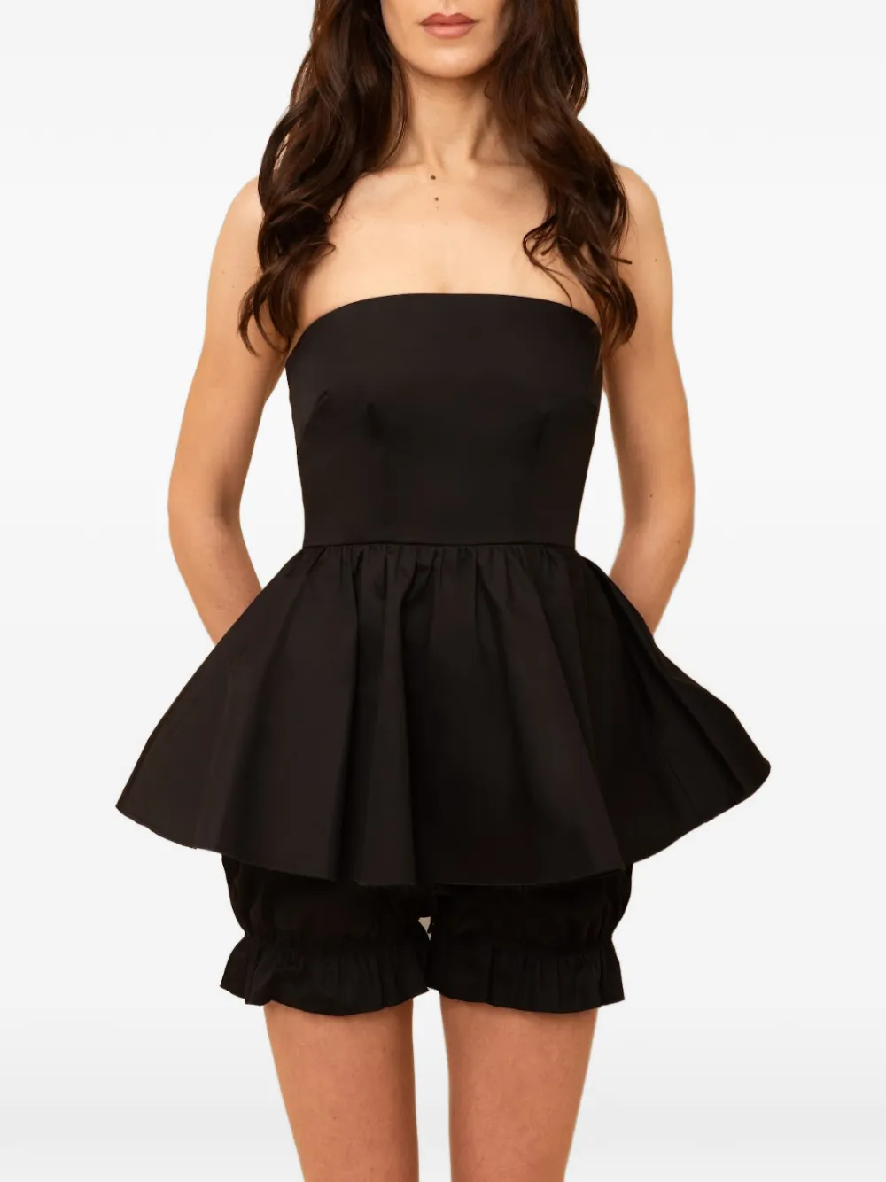 Contessa Mills Lulu romper met peplum taille Zwart