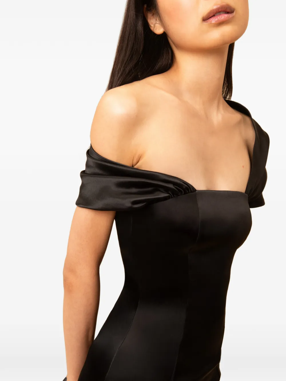 Contessa Mills Tarot off-shoulder mini-jurk Zwart
