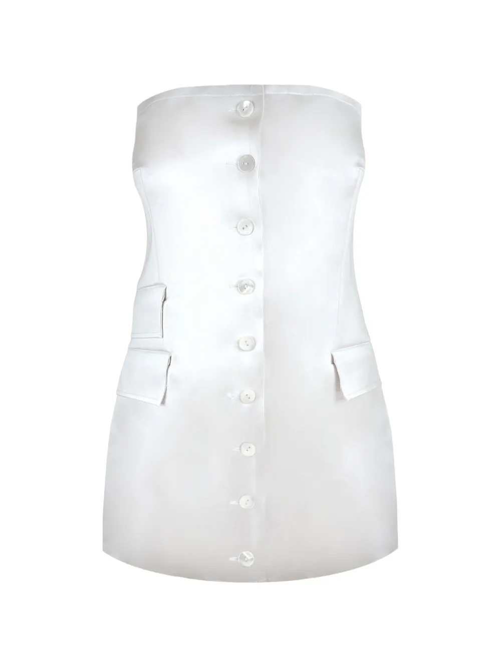 Contessa Mills strapless button-up mini dress - Bianco