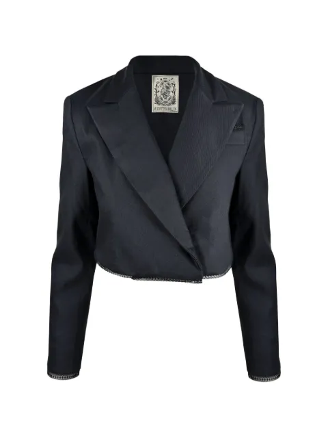 Contessa Mills Morgaine lace-trim cropped blazer