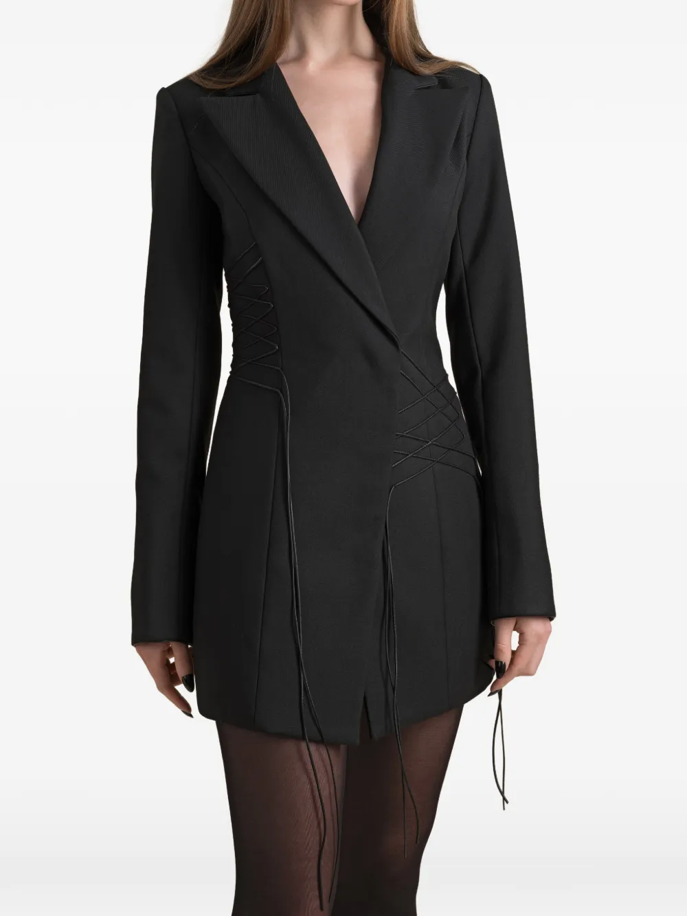 Contessa Mills Jupe lace-up mini dress - Nero