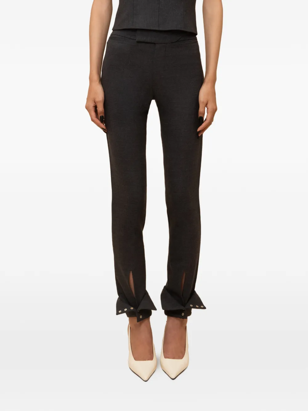 Contessa Mills Cora button-cuff trousers - Nero