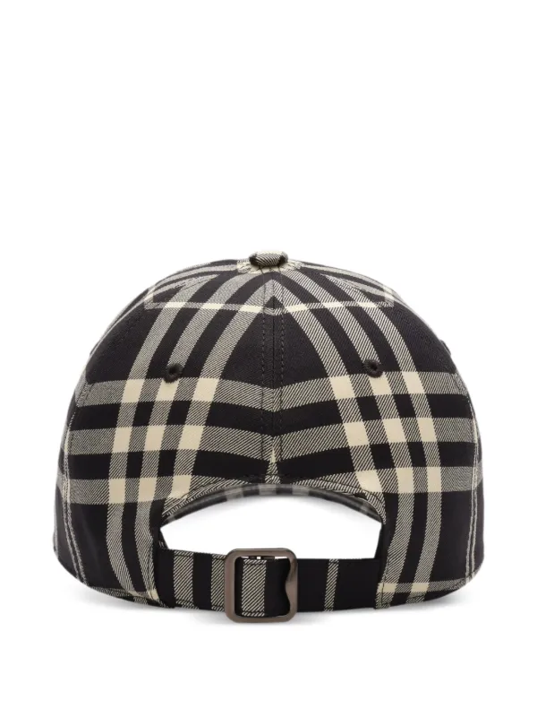 Burberry Check Cotton Baseball Cap | Black | FARFETCH