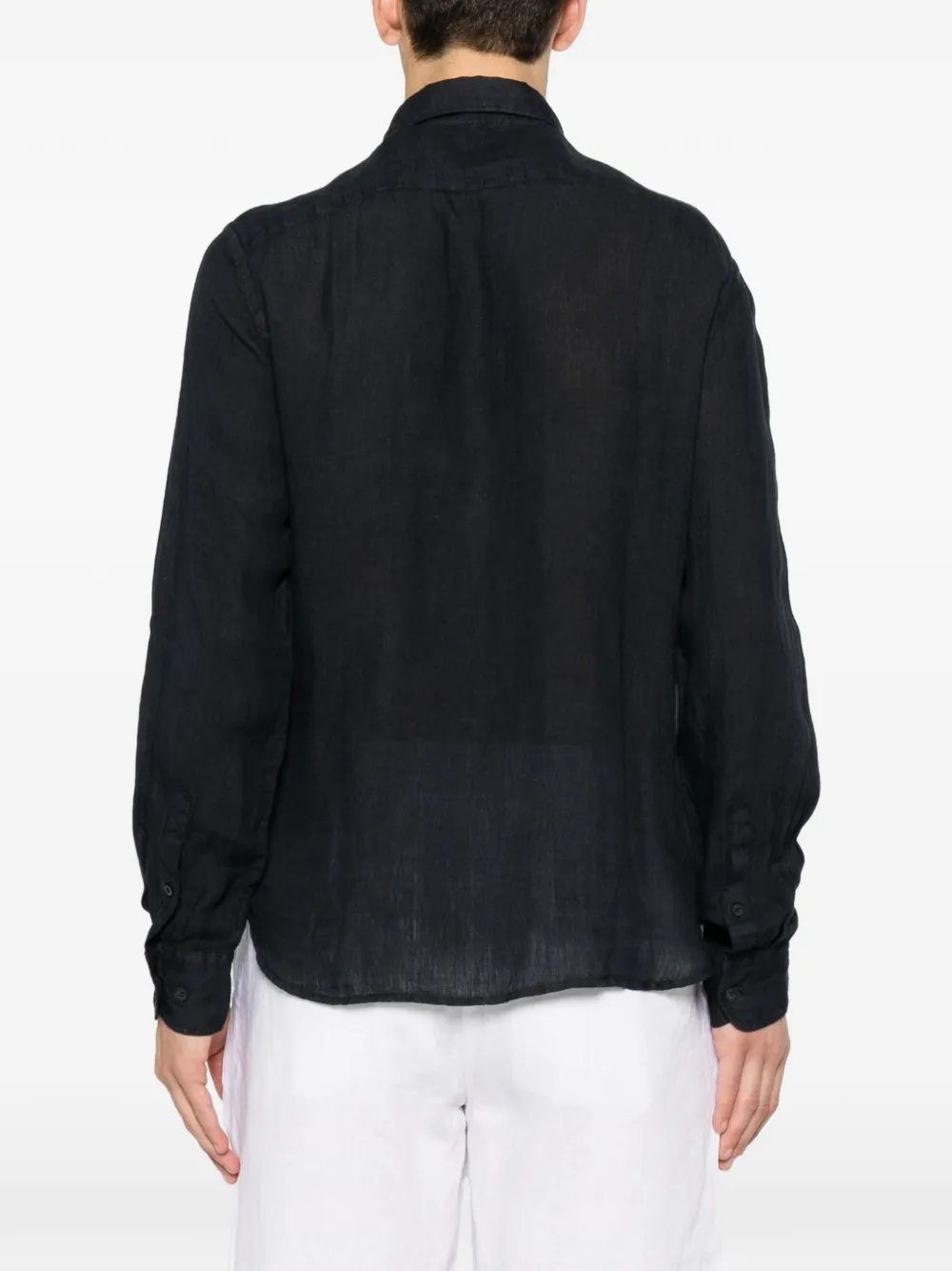 120% Lino Button-up overhemd Blauw