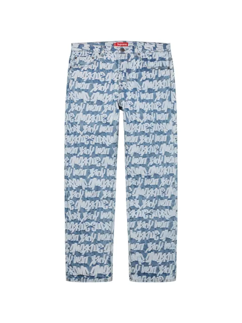 Supreme logo-print pattern jeans