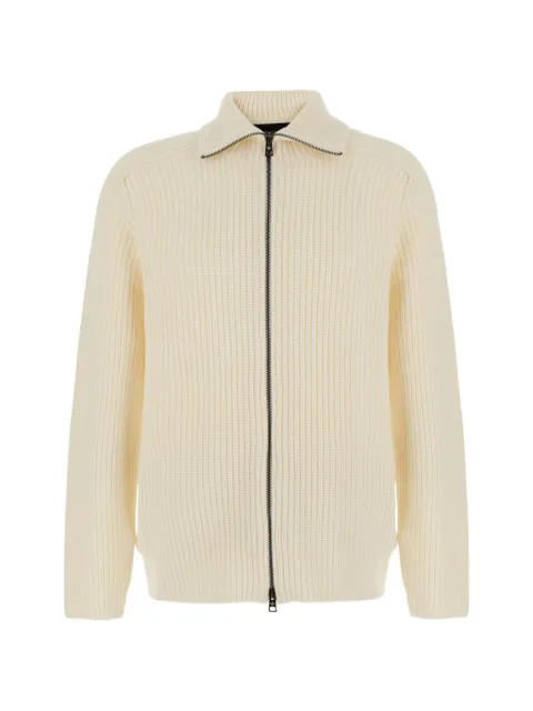 Tagliatore ribbed-knit zip-up cardigan