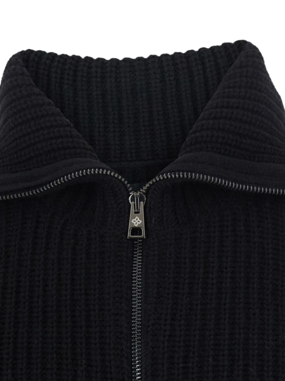 Tagliatore Ribgebreid vest Zwart