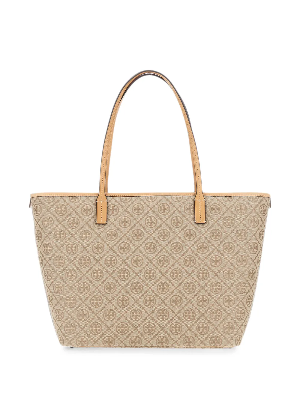 Tory Burch T-Monogram shopper met rits Beige