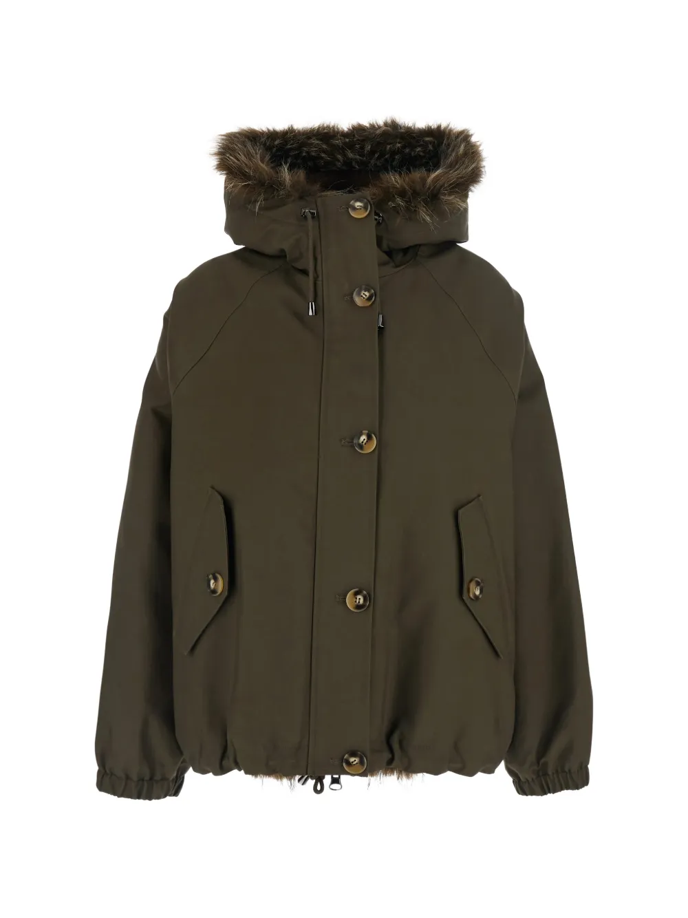 VALENTINI 1972 faux-fur trim hooded jacket - Grün
