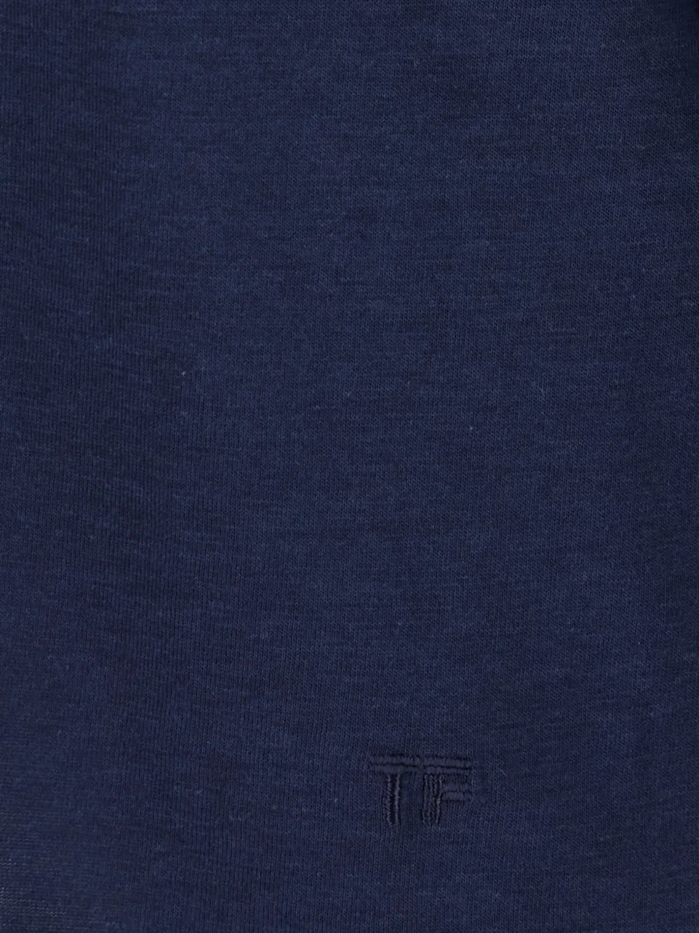 TOM FORD logo-embroidered T-shirt Blauw