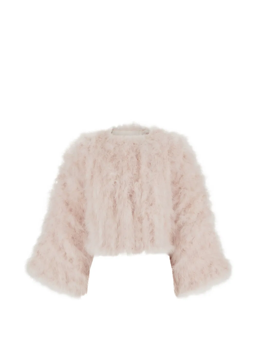 Yves Salomon feather-embellished cropped jacket