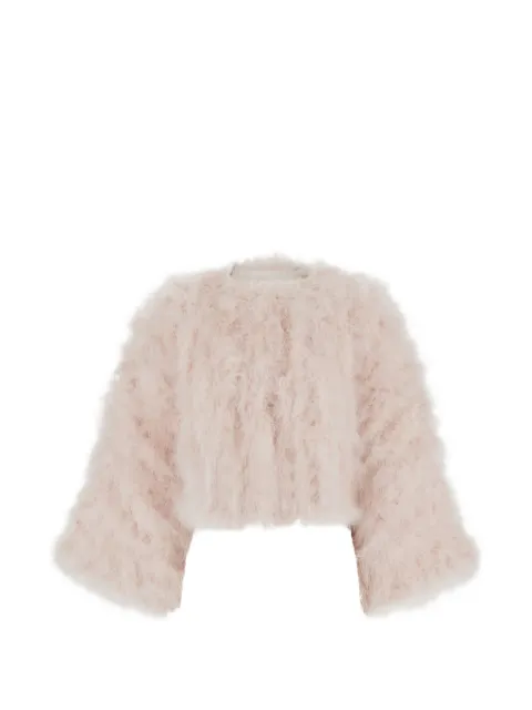 Yves Salomon feather-embellished cropped jacket