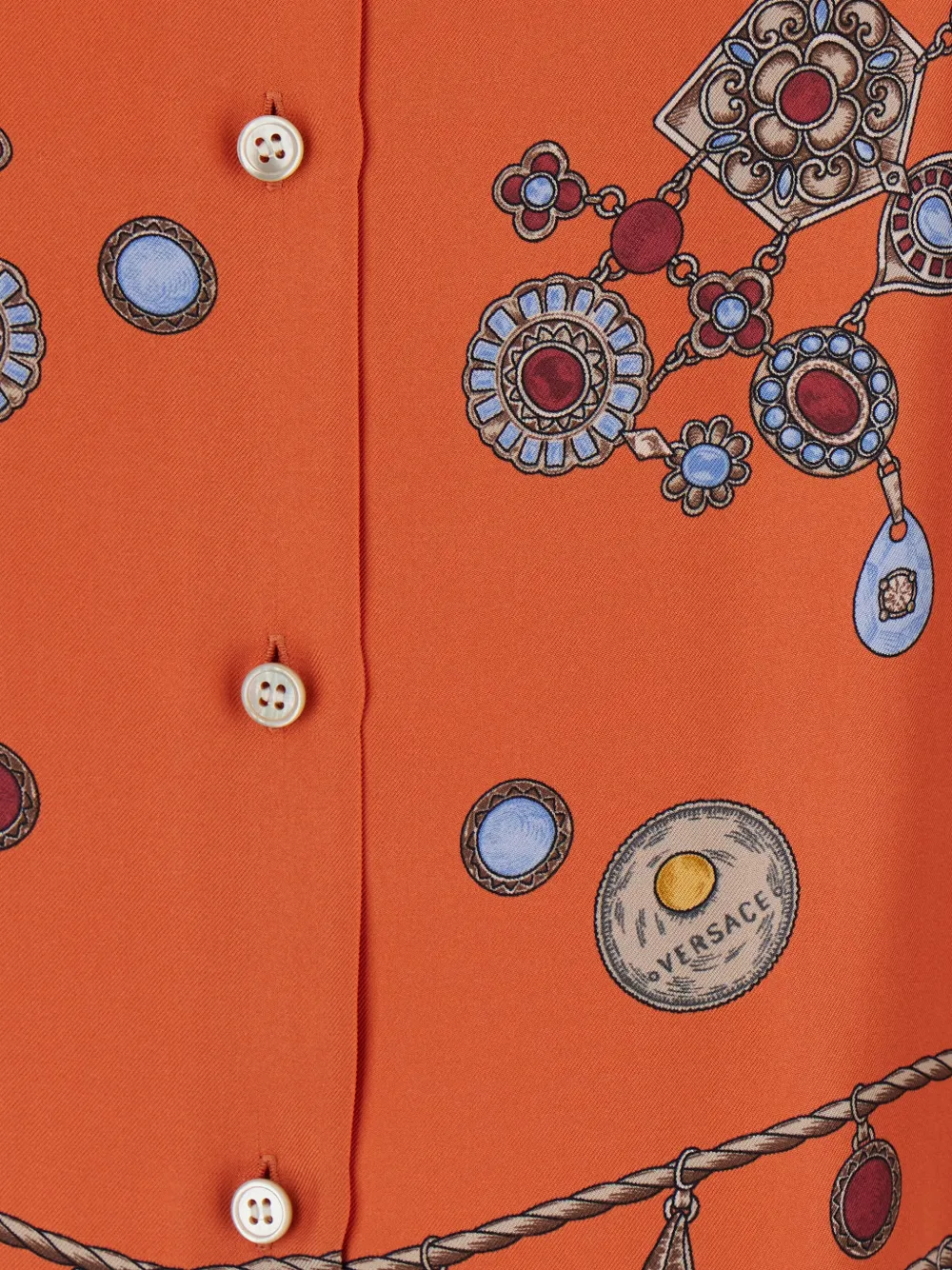 Versace printed silk twill shirt Oranje