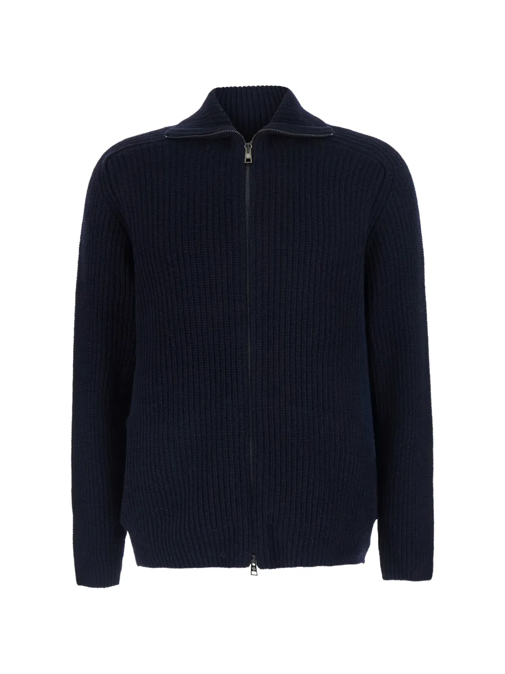 Tagliatore ribbed-knit zip-up cardigan - Blau