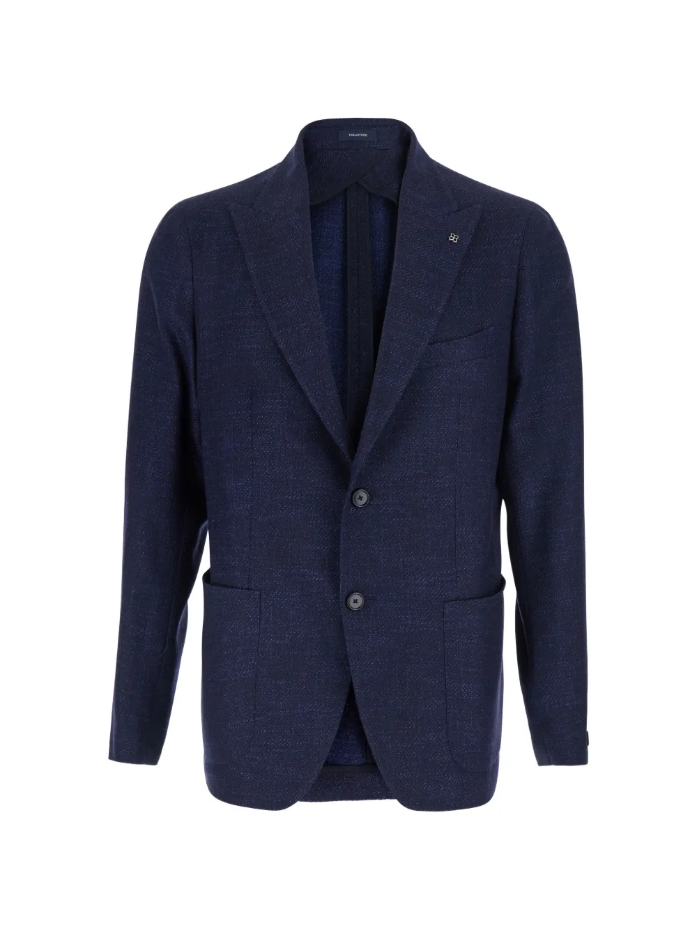 Tagliatore peak-lapel logo-pin blazer - Blu