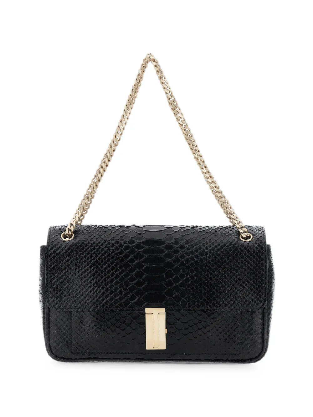 TOM FORD T-twist snakeskin-effect shoulder bag - Black
