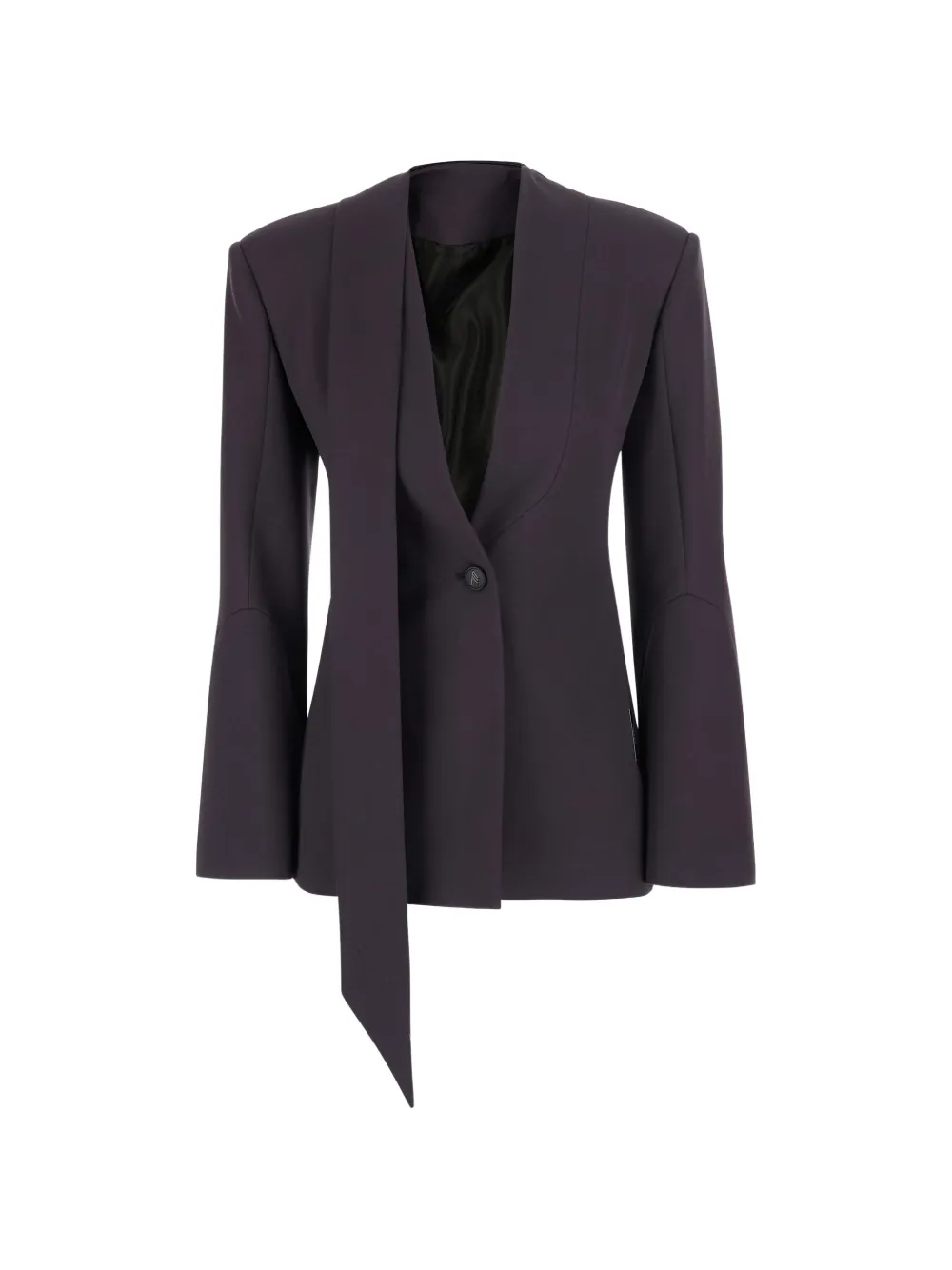 The Attico scarf-detail single-breasted blazer - Braun