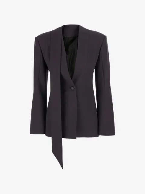 The Attico scarf-detail single-breasted blazer
