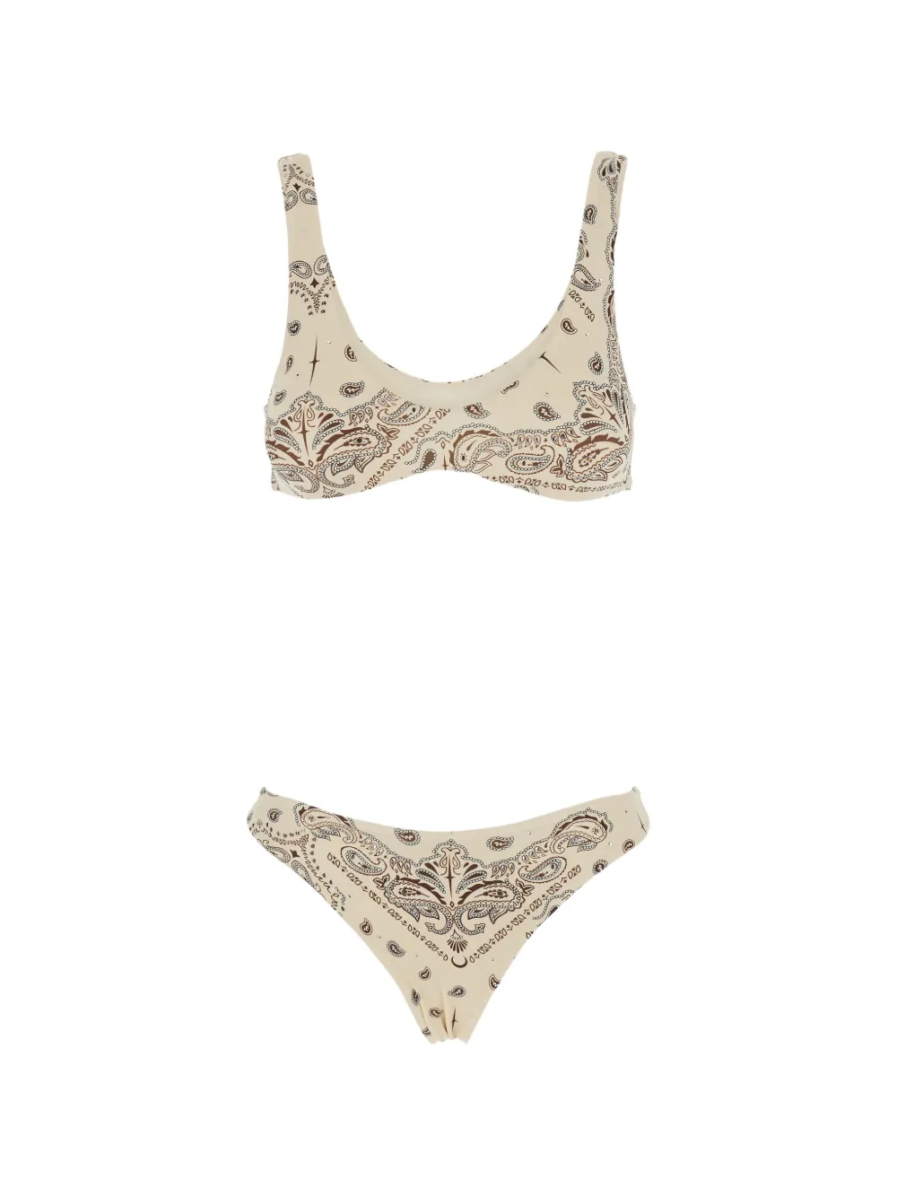 VENUJA paisley-print crystal-embellished bikini - Nude