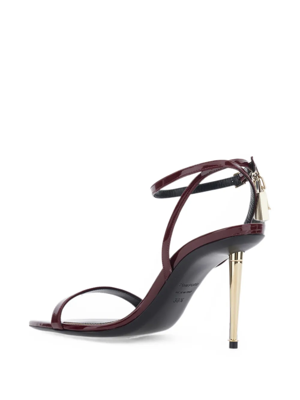 TOM FORD padlock-detail ankle-strap sandals Rood