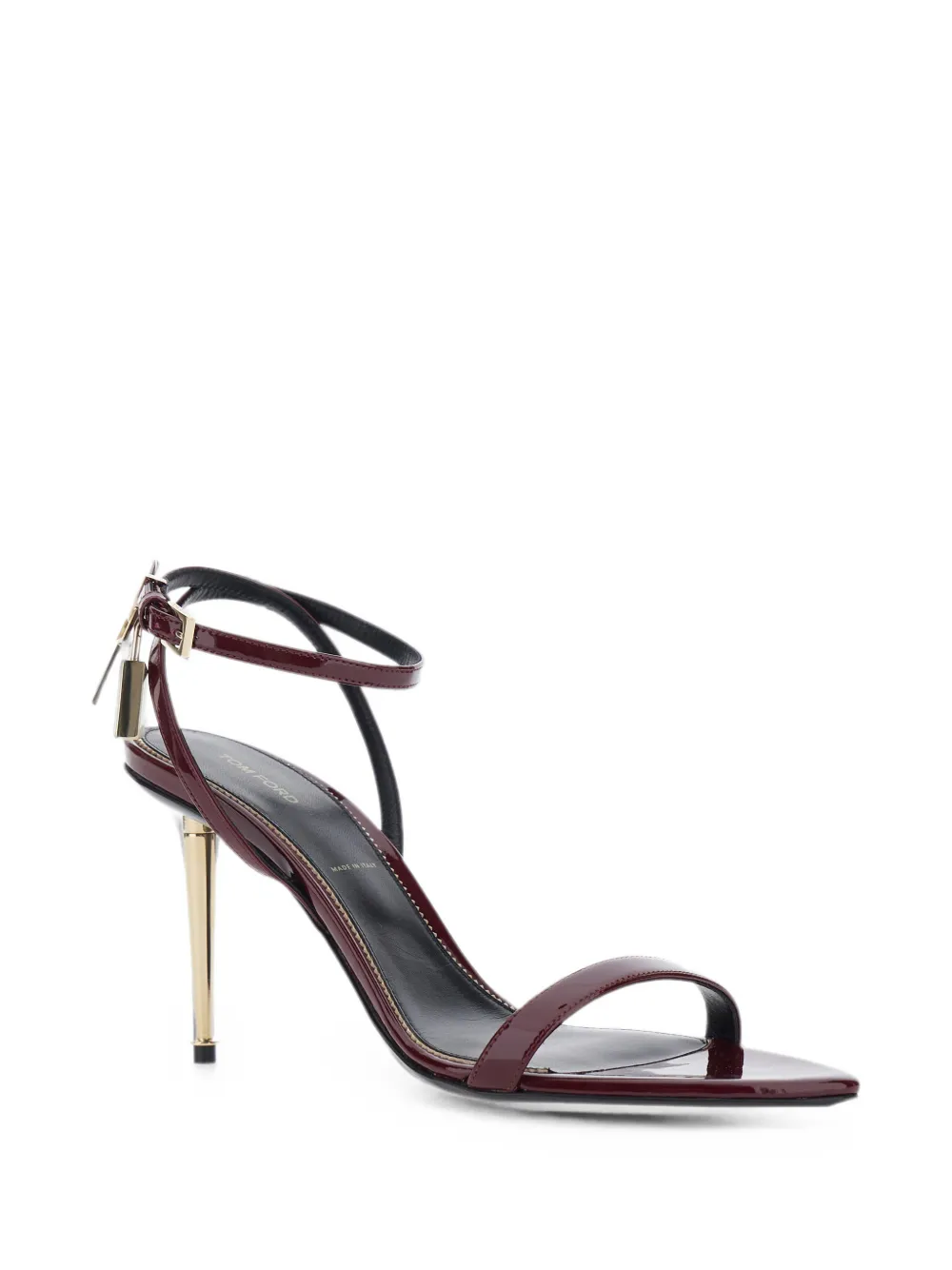 TOM FORD padlock-detail ankle-strap sandals Rood