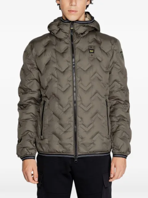 Blauer Piery chevron-quilted zip-up hooded jacket