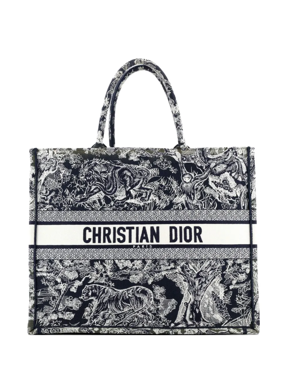 Christian Dior Pre-Owned Große Book Tote Bag aus Canvas mit Stickerei - Blau