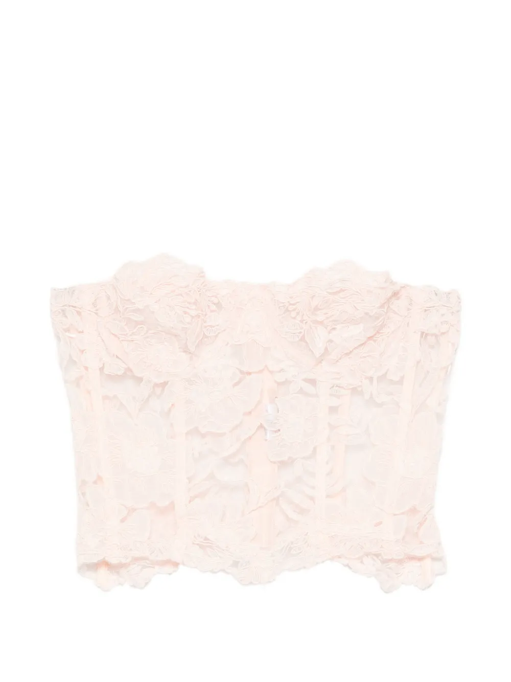 Ermanno Scervino floral-lace strapless top - Rosa