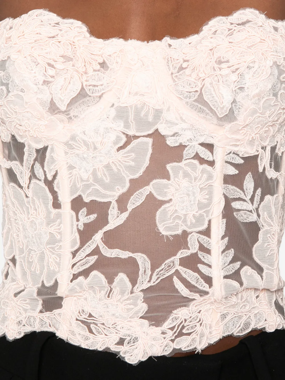 ERMANNO SCERVINO　サマーニット　レース　チュール　ピンク　フリル Ermanno Scervino フローラルレース トップ | ピンク | FARFETCH JP