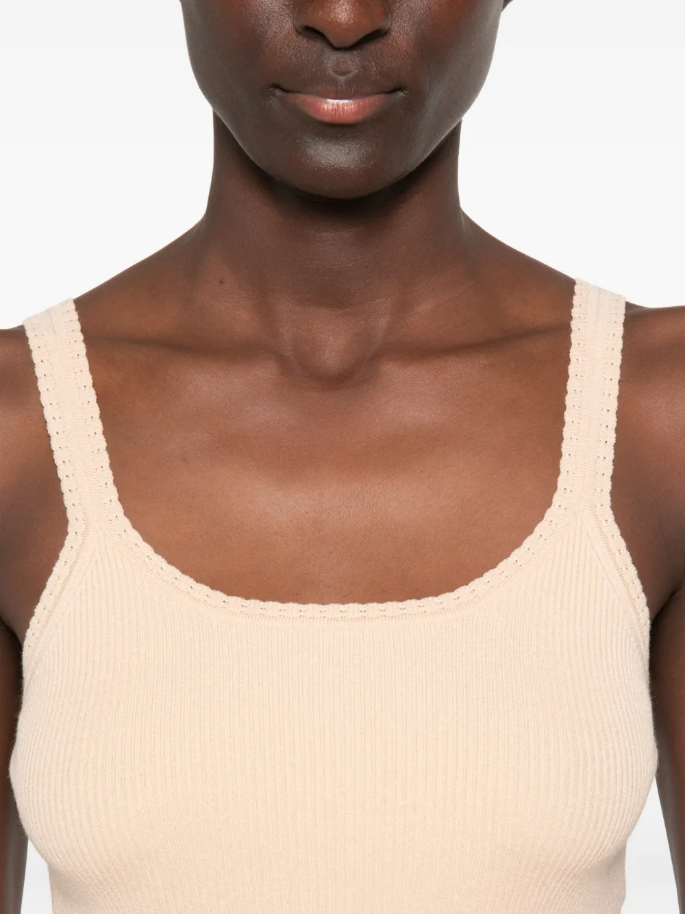 Ermanno Scervino Ribgebreide top Beige