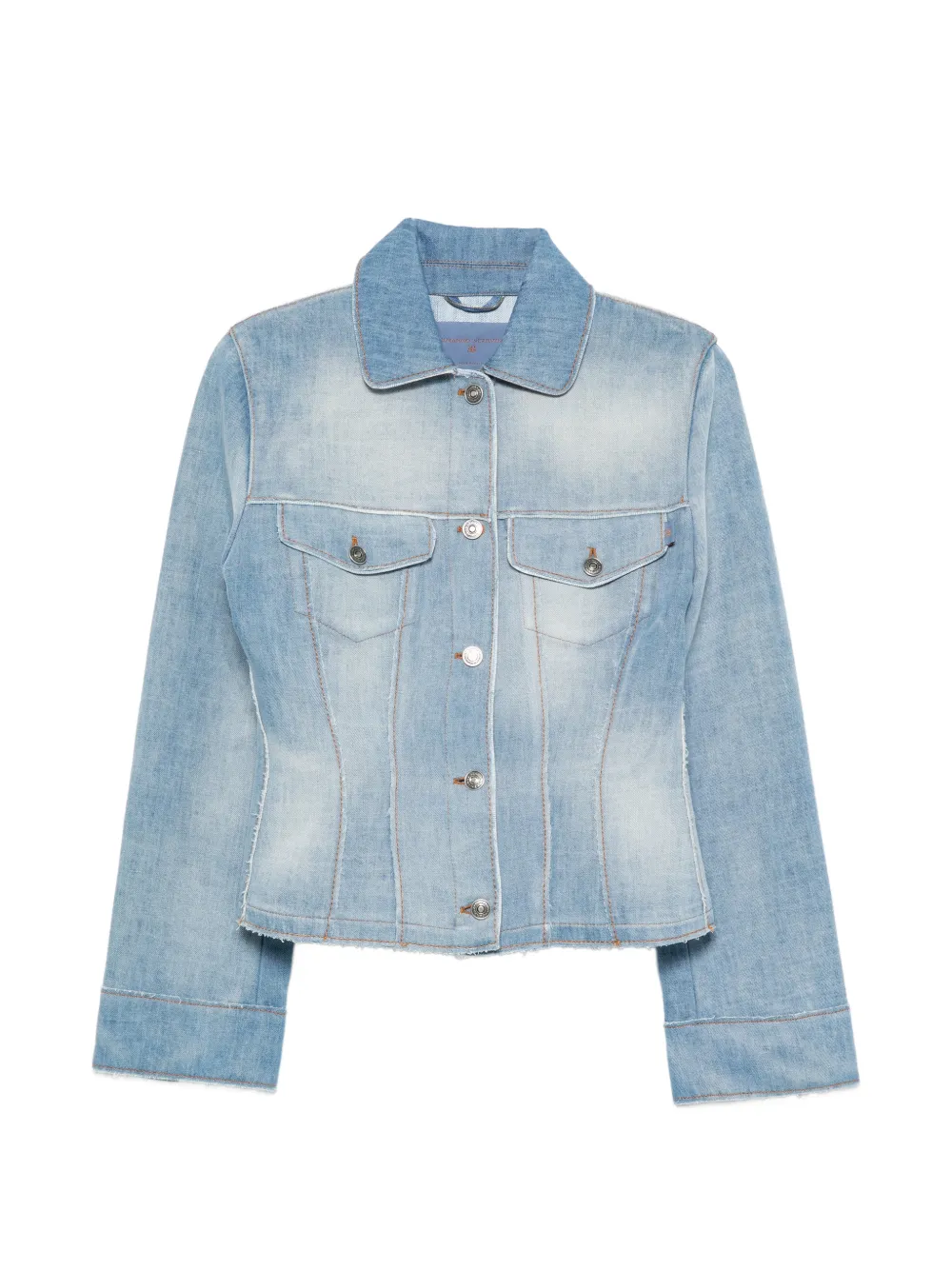 Ermanno Scervino panelled raw-edge denim jacket - Blu